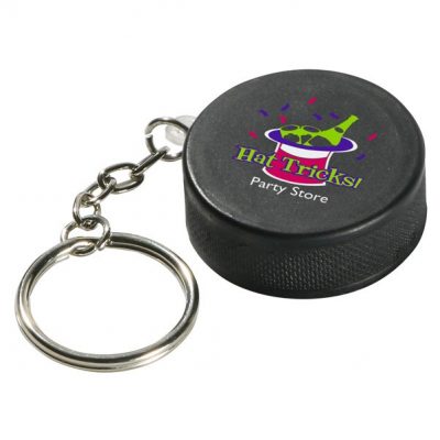 Hockey Puck Stress Reliever Key Chain-1