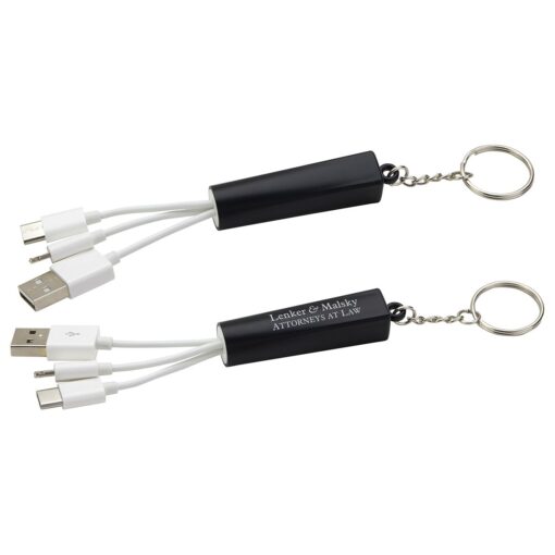 Trey 3-in-1 Light-Up Charging Cable with Keychain-3