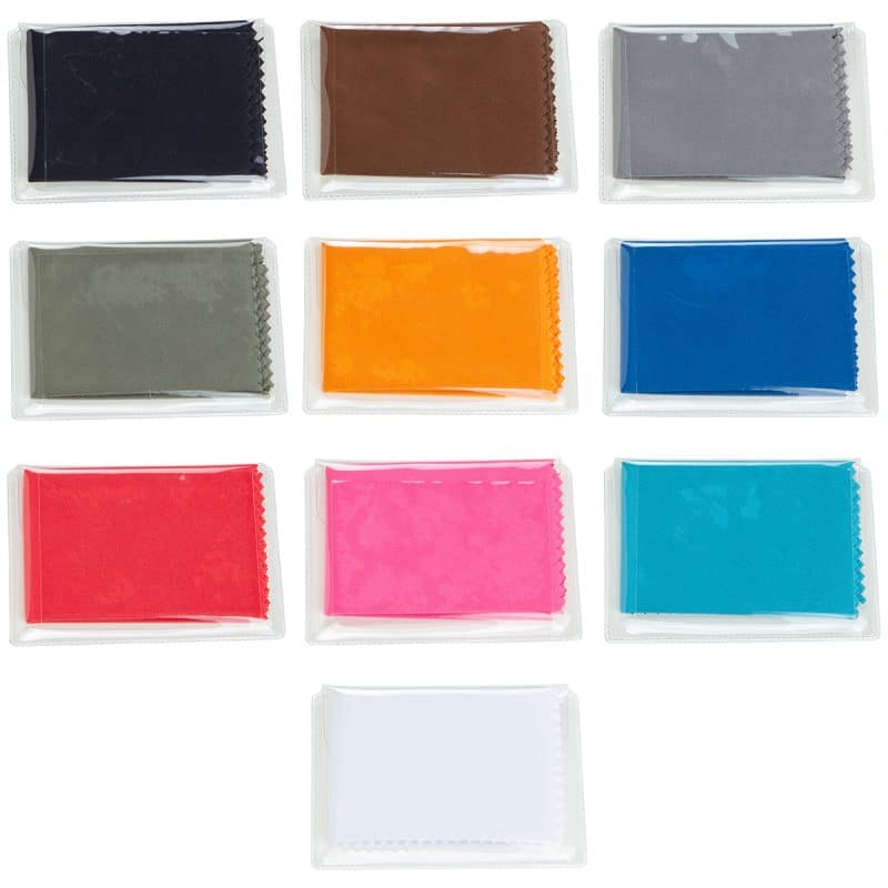 6" x 6" 220GSM Microfiber Cleaning Cloth in Clear PVC Case - 1