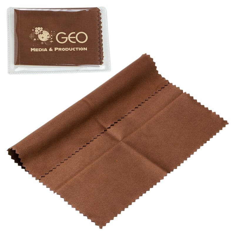 6" x 6" 220GSM Microfiber Cleaning Cloth in Clear PVC Case - 4
