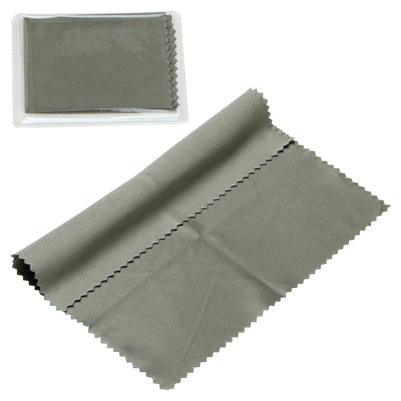 6" x 6" 220GSM Microfiber Cleaning Cloth in Clear PVC Case - 8