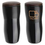 Adriano 12 oz Double-wall Ceramic Tumbler with Wood Lid - 2