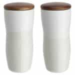 Adriano 12 oz Double-wall Ceramic Tumbler with Wood Lid - 5