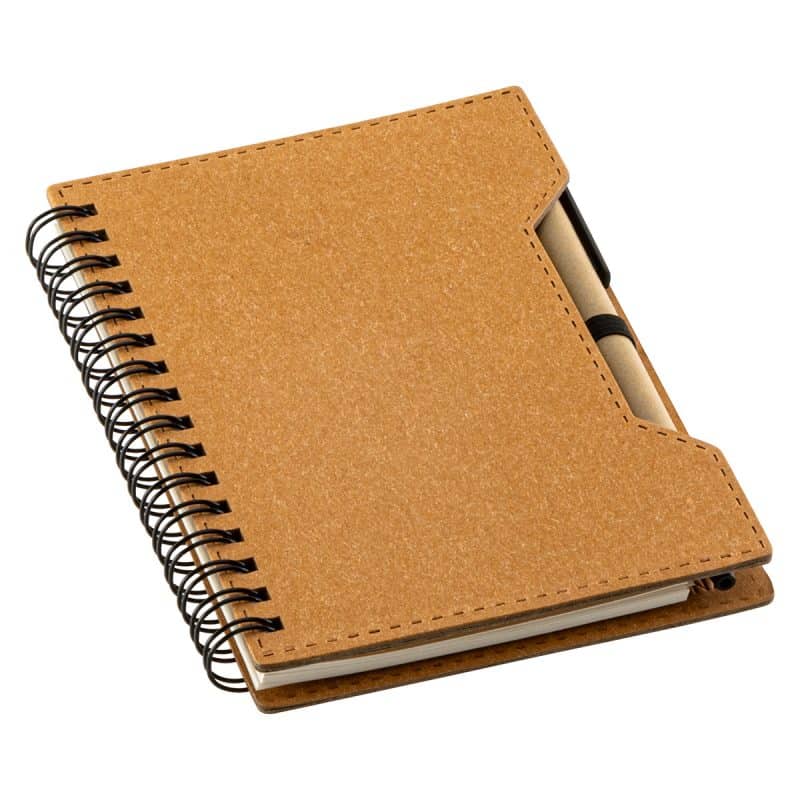 Agenda Recycled Spiral Notebook with Sticky Notes & Pen - 1