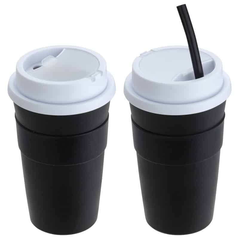 Bistro 14 oz Coffee Cup with Silicone Sleeve + Straw - 3