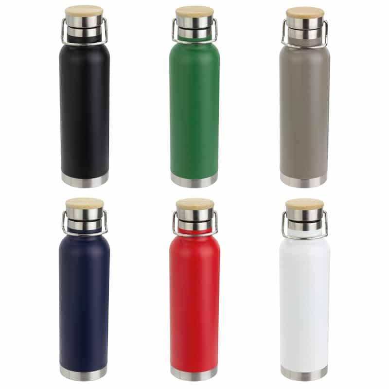 Cusano 22 oz Vacuum Insulated Stainless Steel Bottle with Bamboo Cap - 1