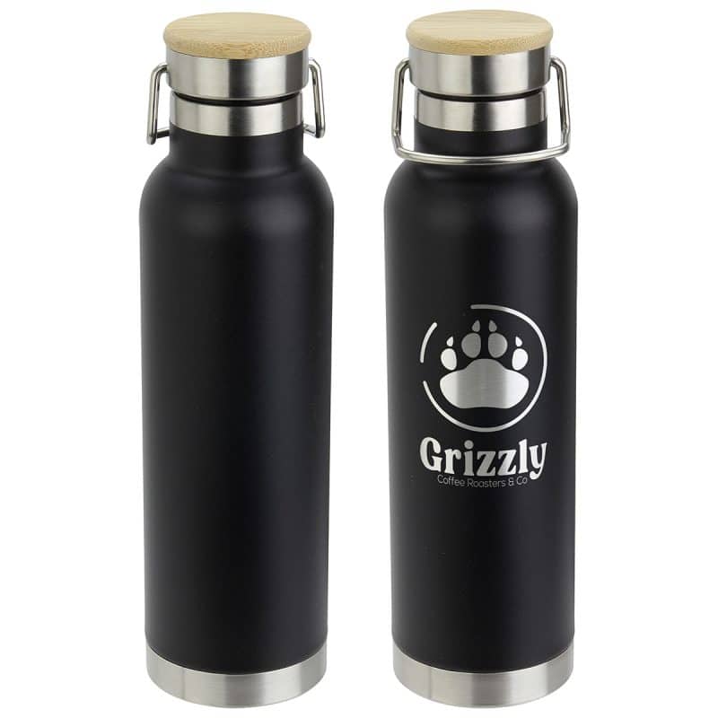 Cusano 22 oz Vacuum Insulated Stainless Steel Bottle with Bamboo Cap - 2