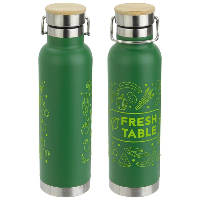 Cusano 22 oz Vacuum Insulated Stainless Steel Bottle with Bamboo Cap - 4