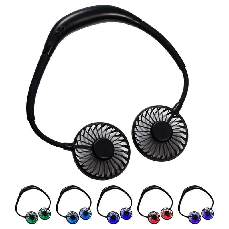 Dual Breeze Hands-Free Neck Fan with Mood Light - 1