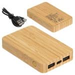 FSC® Bamboo 5000mAh Dual Port Power Bank with Wireless Charger - 1