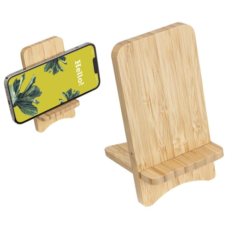 FSC® Bamboo Wireless Charger Portable Phone Stand - 1