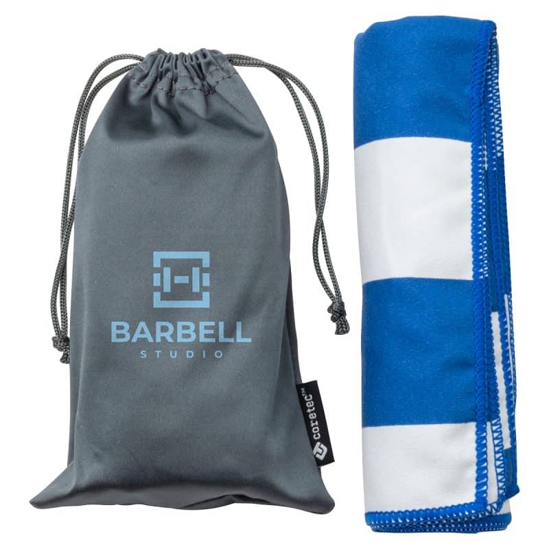 Fairway 15" x 30" Striped Microfiber Sports Towel with Carrying Pouch - 2
