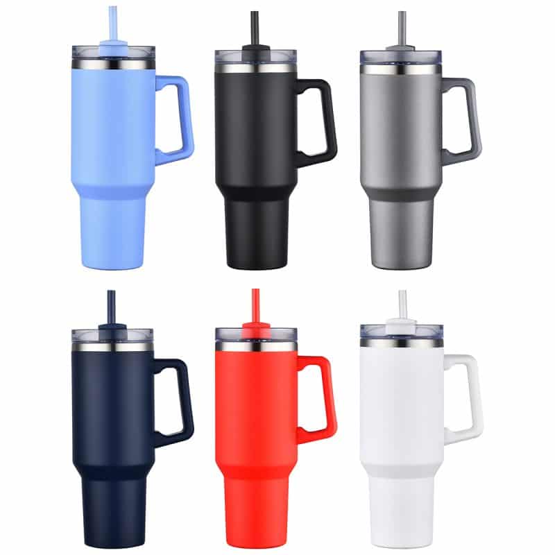 Genoa 40 oz Vacuum Insulated Travel Mug with Straw - 1