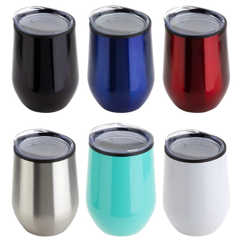 Onyx 12 oz Stainless Steel/Polypropylene Wine Goblet - 1