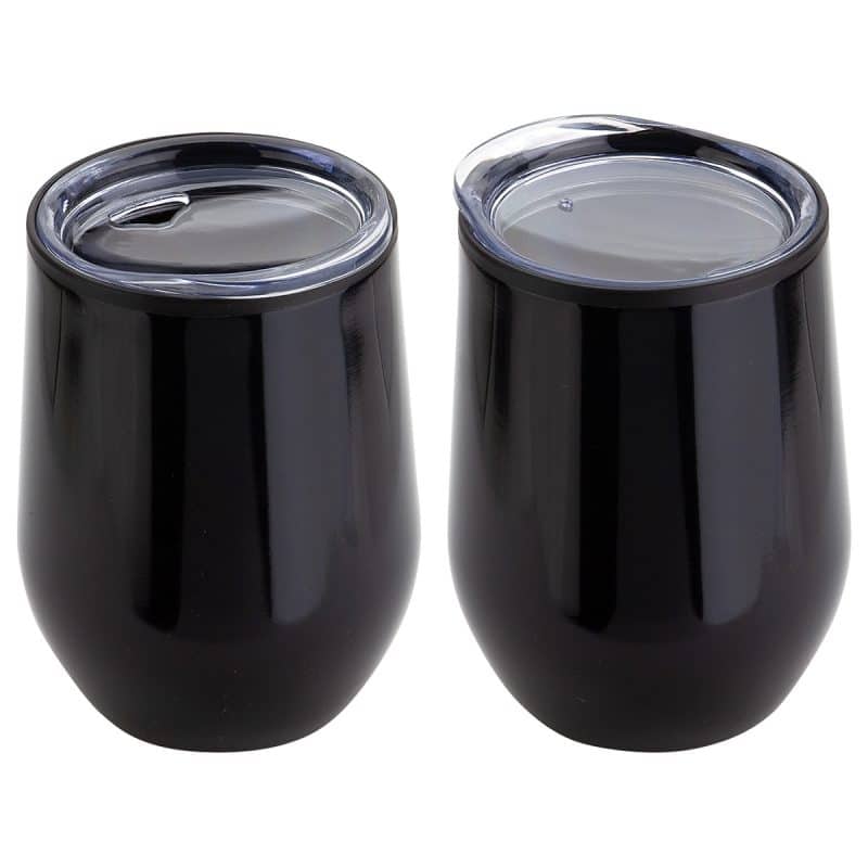 Onyx 12 oz Stainless Steel/Polypropylene Wine Goblet - 3