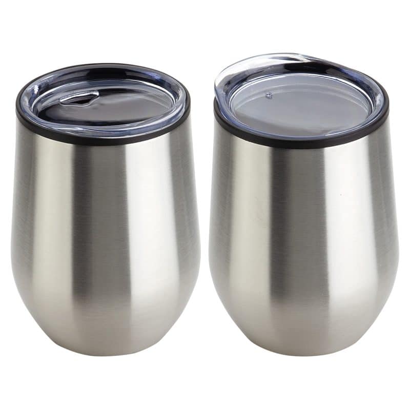 Onyx 12 oz Stainless Steel/Polypropylene Wine Goblet - 9