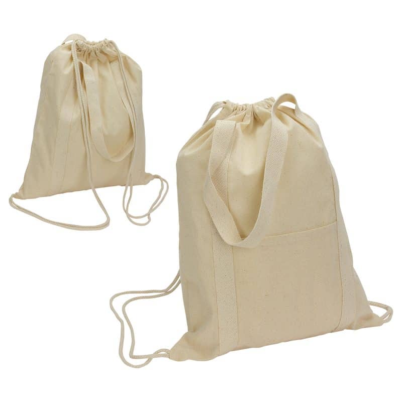 Orion 5 oz 50/50 Recycled Cotton Drawstring Backpack - 1