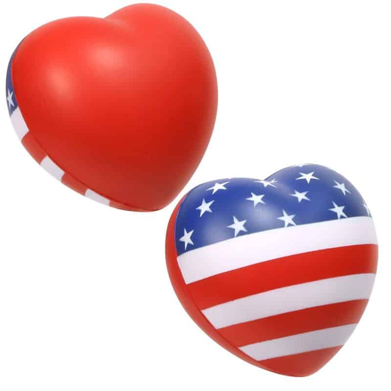 Patriotic Valentine Heart Stress Reliever - 1