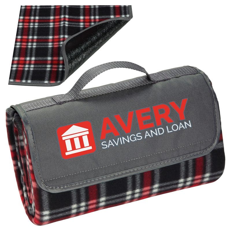 Plaid Barrel Fleece Picnic Blanket - 8