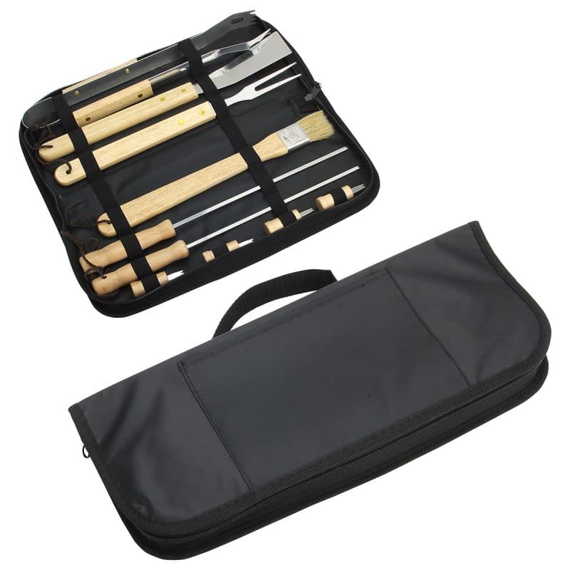 Redwood 10-piece Stainless Steel BBQ Set with Carrying Bag - 1