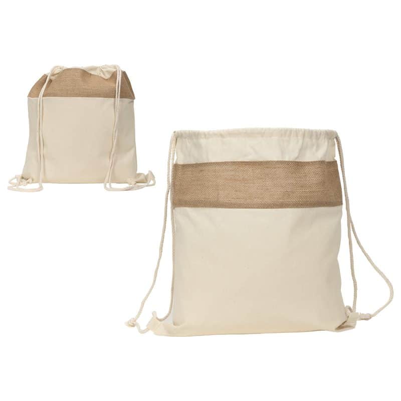 Savanna Jute & Recycled Cotton Drawstring Backpack - 1