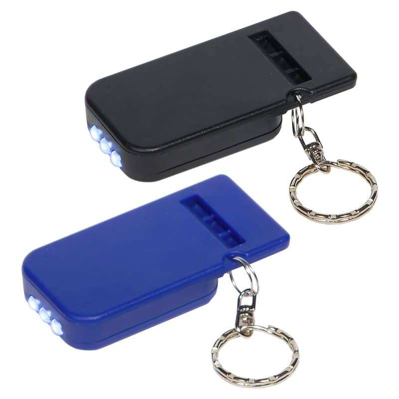Solar Powered Light & Whistle Key Chain - 1
