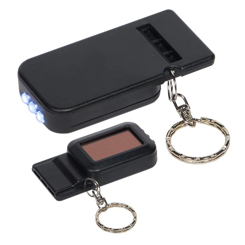 Solar Powered Light & Whistle Key Chain - 3