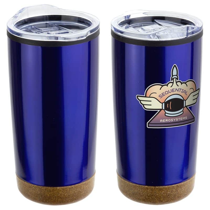 York 20 oz Stainless Steel/Polypropylene Tumbler with Cork Base - 4