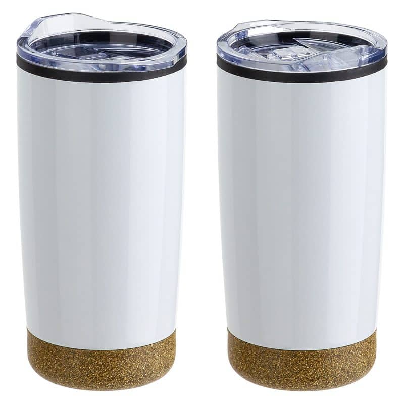 York 20 oz Stainless Steel/Polypropylene Tumbler with Cork Base - 9