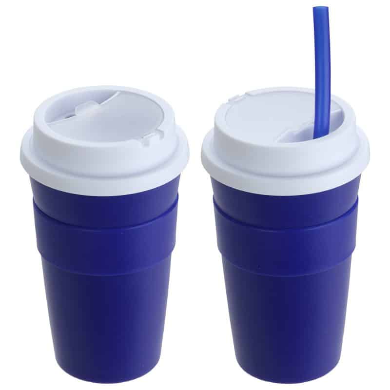 Bistro 14 oz Coffee Cup with Silicone Sleeve + Straw - 5