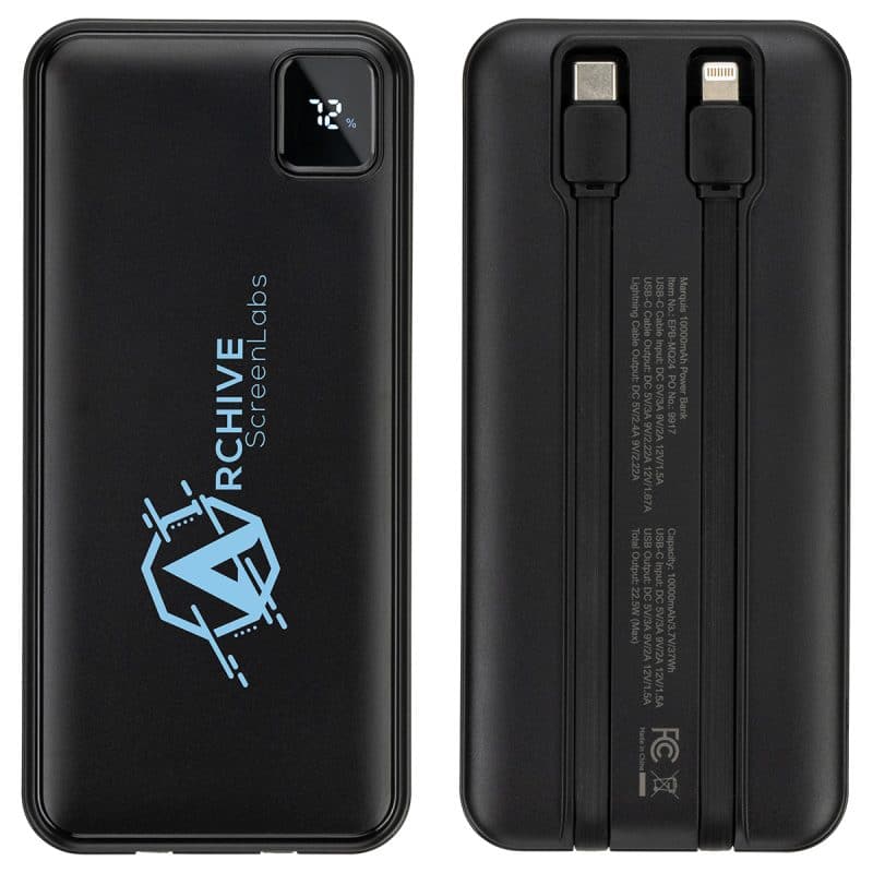 Marquis 10000mAh 20W PD Power Bank with Built-In Cables - 2