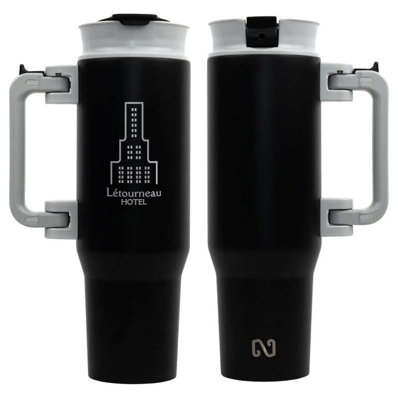NAYAD® Genesis 40 oz Stainless Steel Double-Wall Mug with Foldable Handle - 2