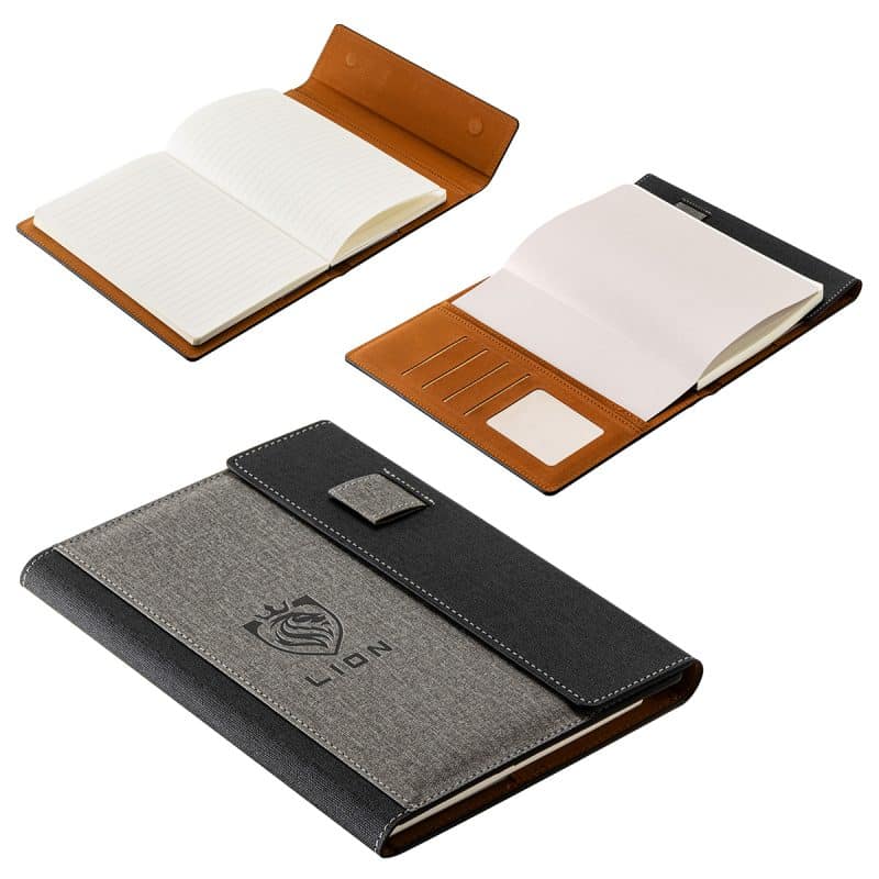 Folio Refillable Hardcover Journal with Card Pockets and Magnetic Closure