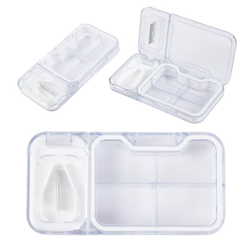 Cache 4-Compartment Pill Box with Tablet Cutter - 1