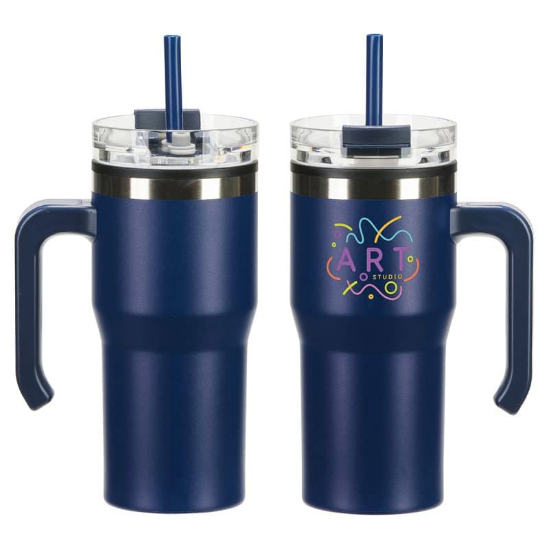 Outback 20 oz Stainless Steel/Polypropylene Mug with Lid and Straw - 6