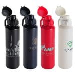 Switchback 27 oz RPET Bottle with Snap-Top Lid & Carabiner