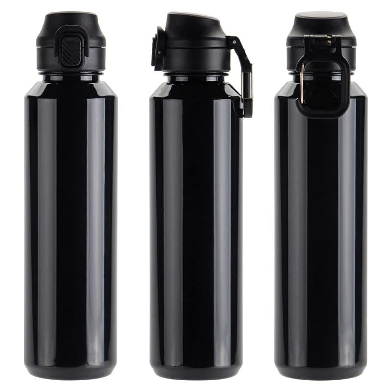Switchback 27 oz RPET Bottle with Snap-Top Lid & Carabiner - 3