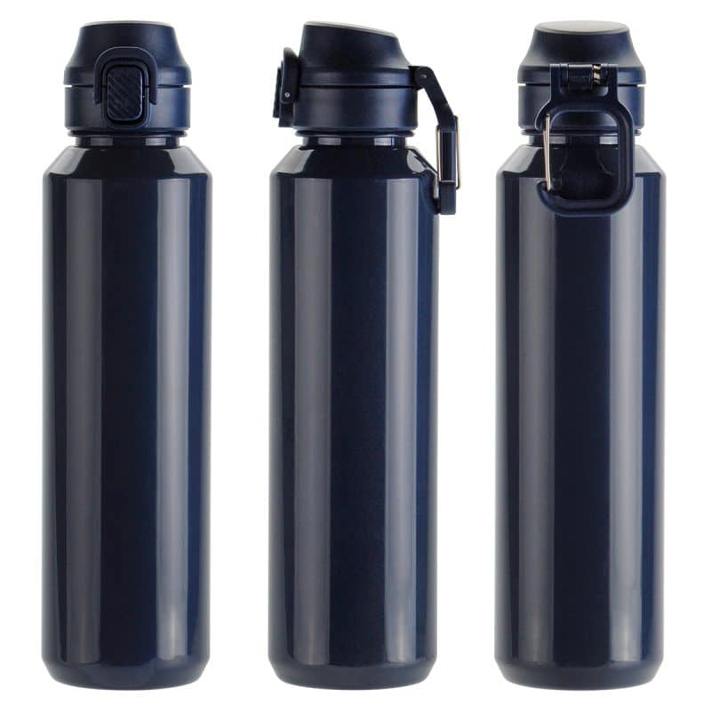 Switchback 27 oz RPET Bottle with Snap-Top Lid & Carabiner - 5