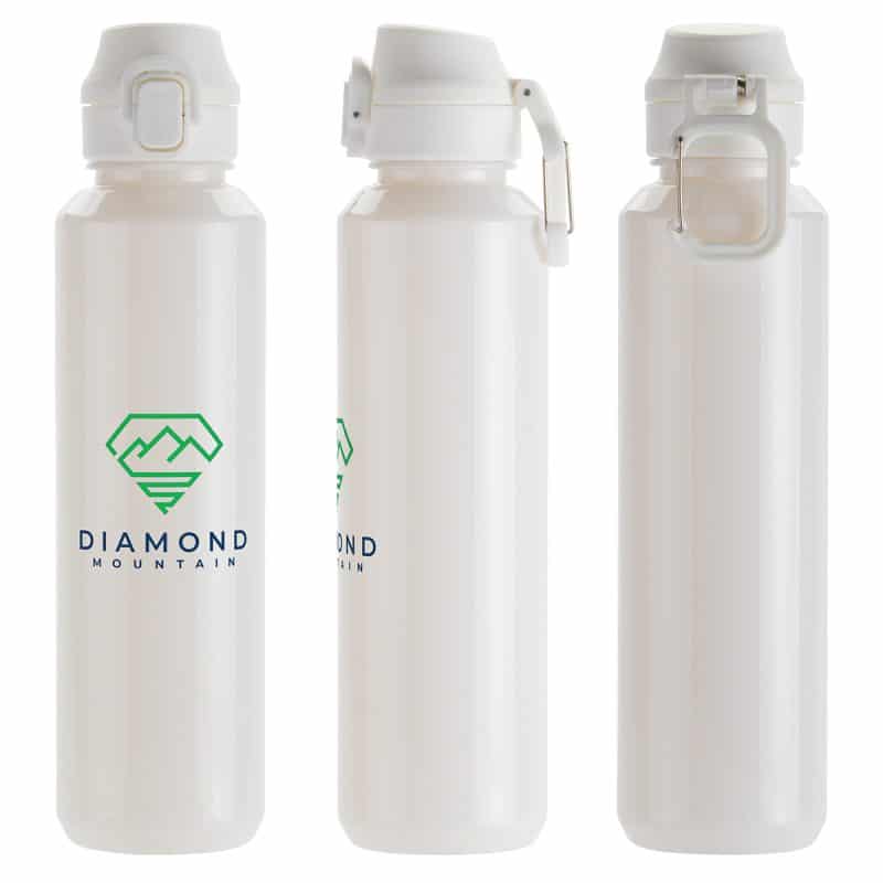 Switchback 27 oz RPET Bottle with Snap-Top Lid & Carabiner - 8
