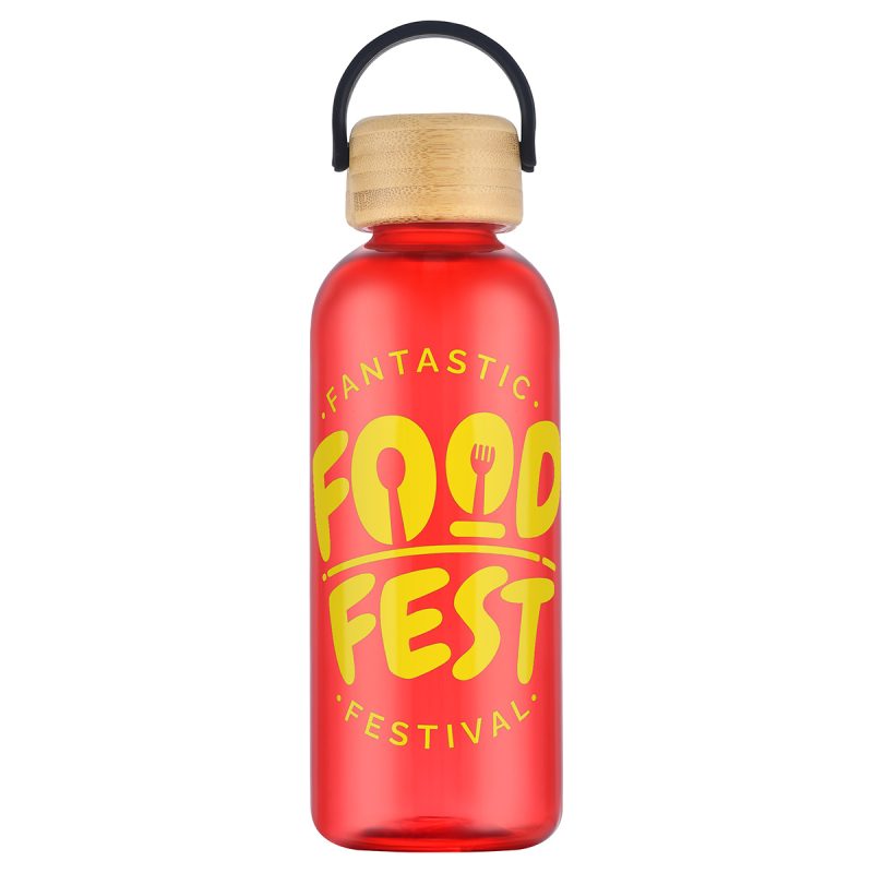 Sanzio 21 oz RPET Bottle with Bamboo Lid - 6