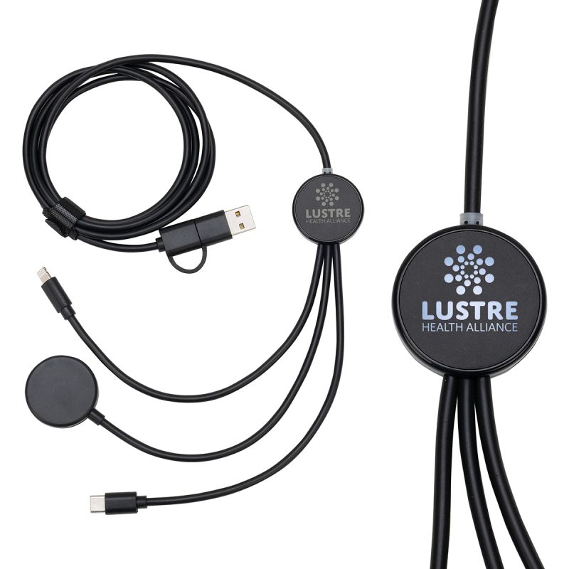 Infinity 5-in-1 48" Charging Cable with Watch Charger & Light-Up Logo