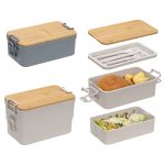 Chuckwagon Stackable Lunch Box With Bamboo Lid & Utensils - 1