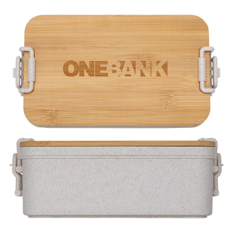 Chuckwagon Stackable Lunch Box With Bamboo Lid & Utensils - 4