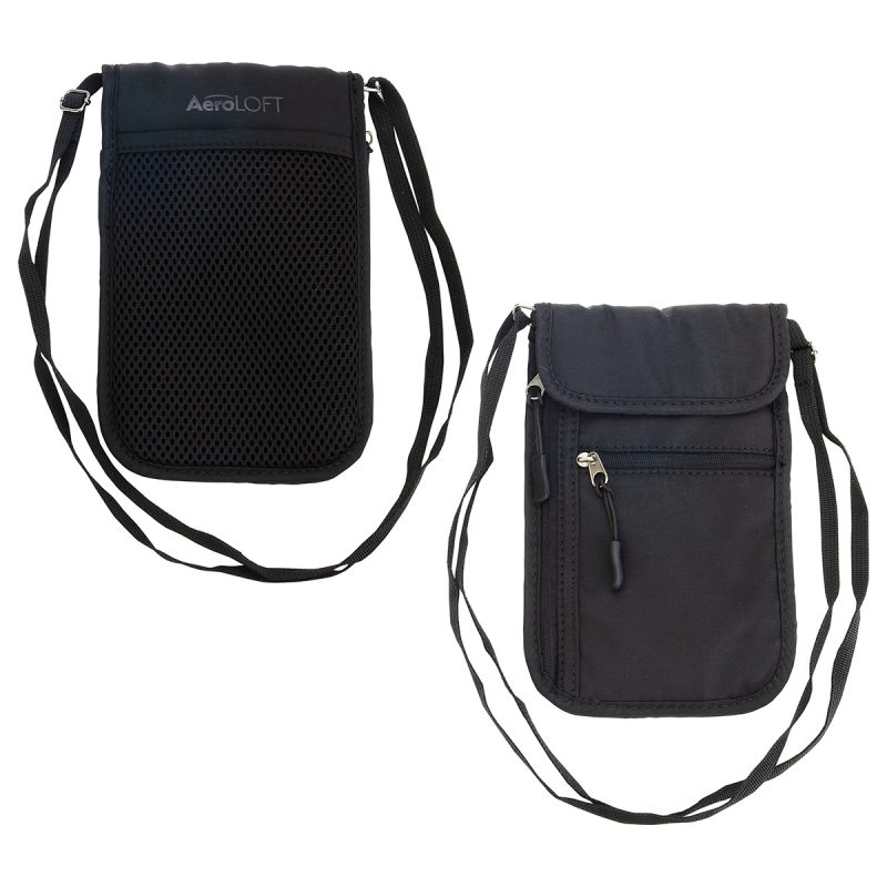 AeroLOFT® Jet Black Safety Organizer Neck Wallet - 1
