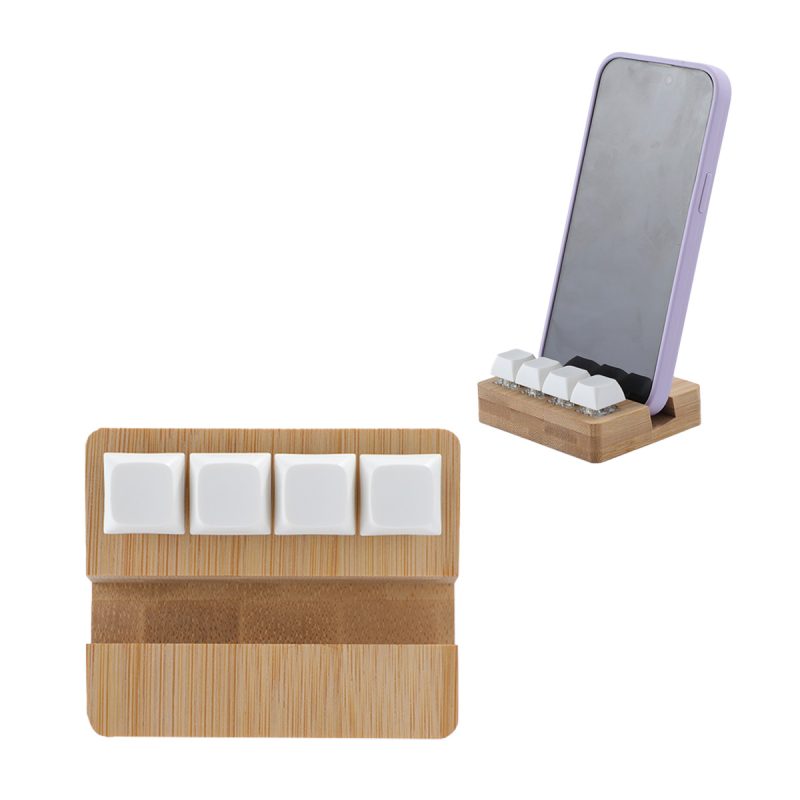 Bamboo Phone Stand with Stress Reliever Keyboard