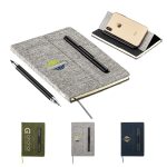 Boardroom Hardcover Journal with Built-In Phone Stand and Pen