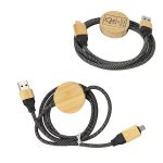 Bolt 4-in-1 39" Bamboo and RPET 100W Charging & Data Cable - 1