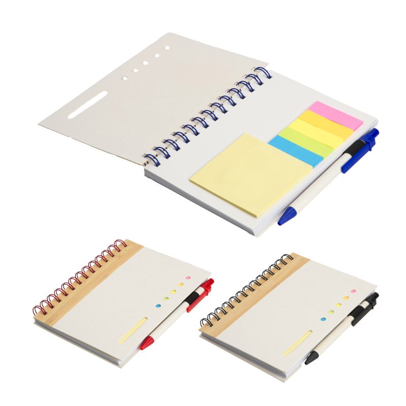 Camber Spiral Notebook with Colorful Sticky Notes & Pen - 1
