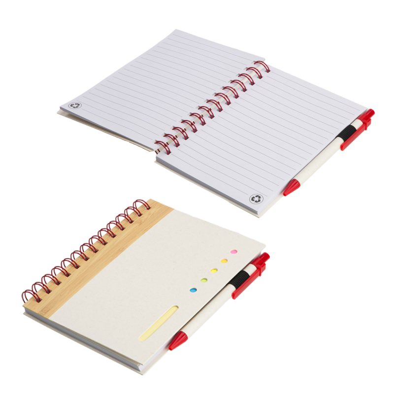 Camber Spiral Notebook with Colorful Sticky Notes & Pen - 6