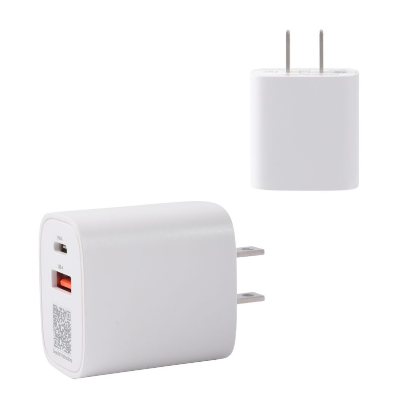 Channel-20W-2-Port-PD-Wall-Charger-with-Dual-Outputs-EAC-CH26 Channel 20W 2- Port PD Wall Charger with Dual Outputs